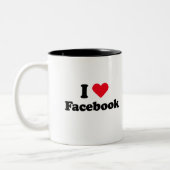 Tasse 2 Couleurs J'aime le T-shirt de Facebook (Gauche)