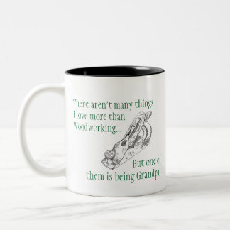 Tasse 2 Couleurs J'aime le travail du bois et être un grand-papa !