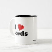 Tasse 2 Couleurs J'aime Leeds (Devant gauche)