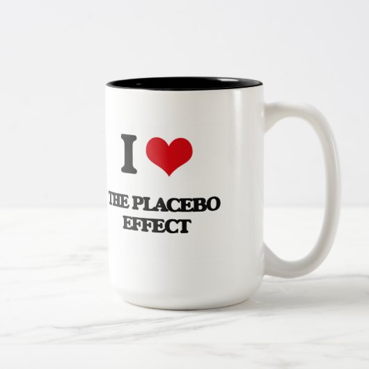 Tasse 2 Couleurs J'aime l'effet de placebo (Droit)