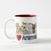 Tasse 2 Couleurs J'aime les animaux (Gauche)