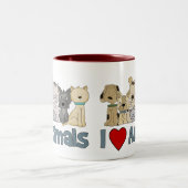 Tasse 2 Couleurs J'aime les animaux (Centre)