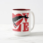 Tasse 2 Couleurs J'aime les baleines (Devant droit)