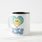 Tasse 2 Couleurs J'aime les canards (Devant gauche)