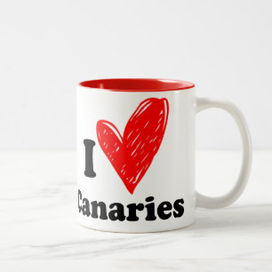 Tasse 2 Couleurs J'aime les Canaries