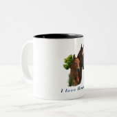 Tasse 2 Couleurs J'aime les chevaux (Devant gauche)