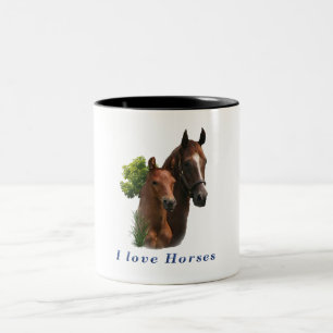 Tasse 2 Couleurs J'aime les chevaux