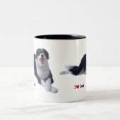 Tasse 2 Couleurs J'aime les chiens (Centre)