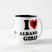 Tasse 2 Couleurs J'aime les filles albanaises (Devant droit)