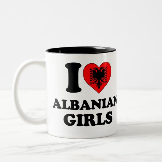 Tasse 2 Couleurs J'aime les filles albanaises (Gauche)