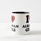 Tasse 2 Couleurs J'aime les filles albanaises (Centre)