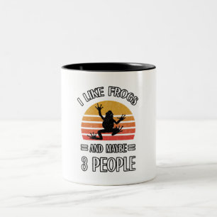 Tasse 2 Couleurs J'Aime Les Grenouilles Et Peut-Être 3 Personnes   
