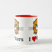 Tasse 2 Couleurs J'Aime Les Loutres. Conservation de la faune (Centre)