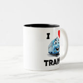 Tasse 2 Couleurs J'aime les trains (Devant droit)