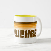 Tasse 2 Couleurs J'aime l'Euchre rétro les années 70 (Devant droit)