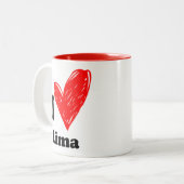 Tasse 2 Couleurs J'aime Lima (Devant gauche)