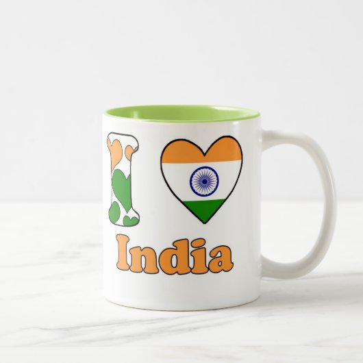 Tasse 2 Couleurs J'aime l'Inde (Droit)
