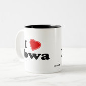 Tasse 2 Couleurs J'aime l'Iowa (Devant gauche)