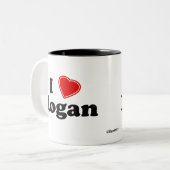 Tasse 2 Couleurs J'aime Logan (Devant gauche)
