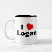 Tasse 2 Couleurs J'aime Logan (Gauche)