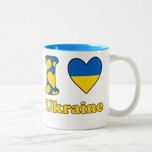 Tasse 2 Couleurs J'aime l'Ukraine