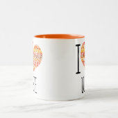 Tasse 2 Couleurs J'Aime Lute Orange Mandala Heart (Centre)