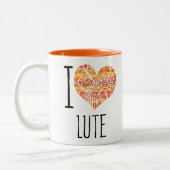 Tasse 2 Couleurs J'Aime Lute Orange Mandala Heart (Gauche)