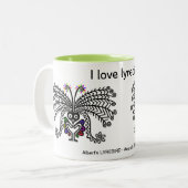 Tasse 2 Couleurs J'aime LyreBIRDS - Faune Australie - Nature (Devant gauche)