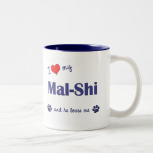 Tasse 2 Couleurs J'aime ma CMA-Shi (le chien masculin)