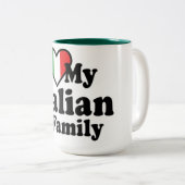 Tasse 2 Couleurs J'Aime Ma Famille Italienne (Devant droit)