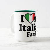 Tasse 2 Couleurs J'Aime Ma Famille Italienne (Devant gauche)