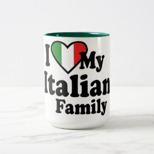 Tasse 2 Couleurs J'Aime Ma Famille Italienne