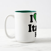 Tasse 2 Couleurs J'Aime Ma Famille Italienne (Gauche)