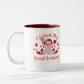 Tasse 2 Couleurs J'aime ma grands poupée et coeurs de chiffon de (Gauche)