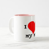 TASSE 2 COULEURS J'AIME MA MAMAN (Devant gauche)