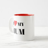 Tasse 2 Couleurs J'aime ma mère | Cadeau pour personnaliser (Devant gauche)