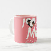 TASSE 2 COULEURS J'AIME MA PERSONNALISER DE PHOTO DE COUPLE, M. (Devant gauche)