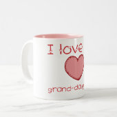 Tasse 2 Couleurs J'aime ma petite-fille (Devant gauche)