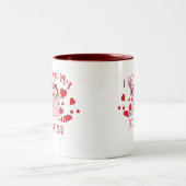 Tasse 2 Couleurs J'aime ma poupée et coeurs de chiffon de Nonna (Centre)