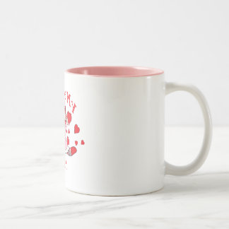 Tasse 2 Couleurs J'aime ma poupée et coeurs de chiffon Mimi