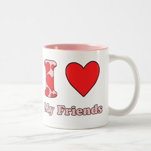 Tasse 2 Couleurs J'aime mes amis (Droit)