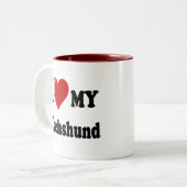 Tasse 2 Couleurs J'aime mes cadeaux et habillement de chien de (Devant gauche)