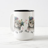 Tasse 2 Couleurs J'aime mes chats (Devant gauche)