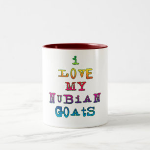 Tasse 2 Couleurs J'aime mes chèvres de Nubian