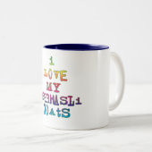 Tasse 2 Couleurs J'Aime Mes Chèvres Oberhasli (Devant droit)