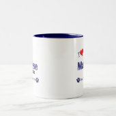Tasse 2 Couleurs J'aime mes mélanges maltais (les chiens multiples) (Centre)