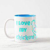 Tasse 2 Couleurs "J'aime mes poulets - et mes poulets m'aiment ! " (Gauche)