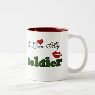 Tasse 2 Couleurs J'aime mes T-shirts et cadeaux de soldat