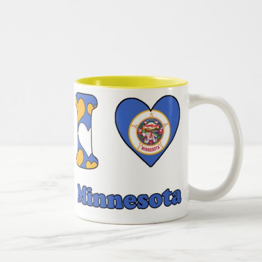 Tasse 2 Couleurs J'aime Minnesota (Droit)
