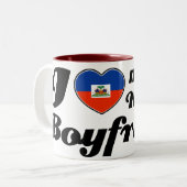 Tasse 2 Couleurs J'aime mon ami haïtien (Devant gauche)